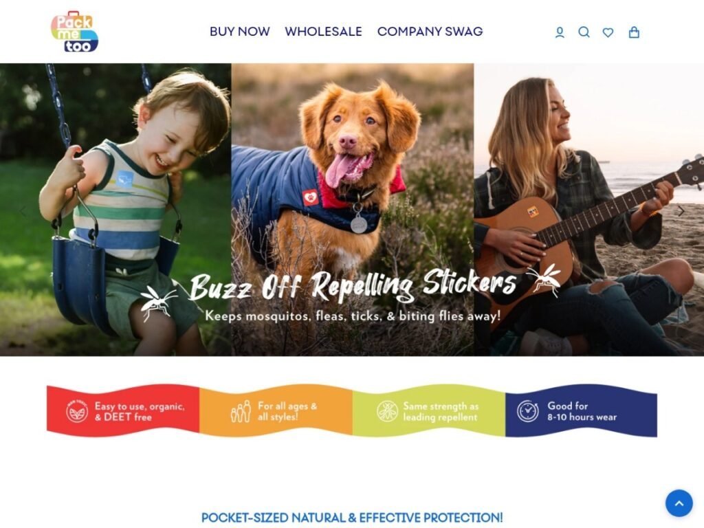 Pack Me Too WooCommerce store — live site screenshot